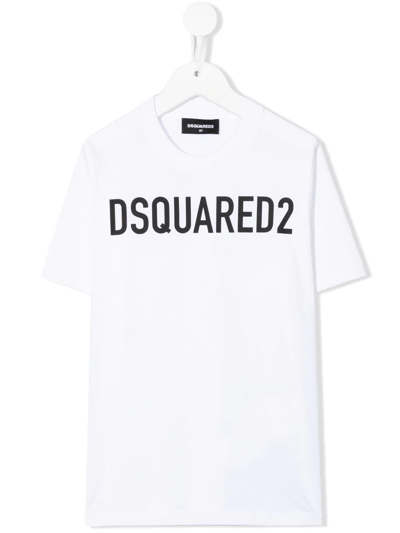 Dsquared2 Logo-print Crew-neck T-shirt In White