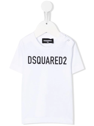 Dsquared2 Babies' Logo-print Short-sleeve T-shirt In White