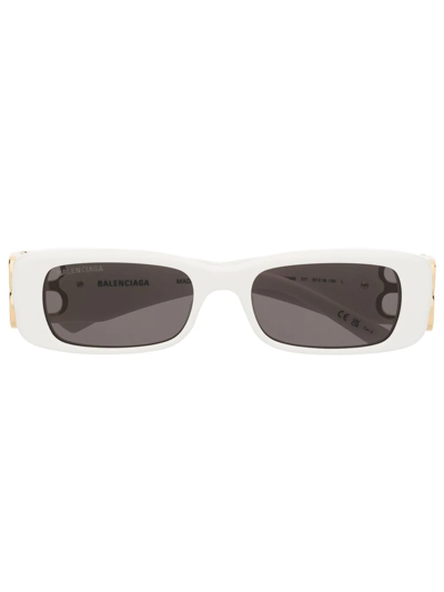 Balenciaga Dynasty Rectangle-frame Sunglasses In White