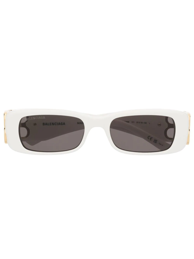 Balenciaga White Dynasty Sunglasses In 011 Shiny Solid Whit