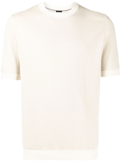 Hugo Boss Teo Silk-cotton T-shirt In Open White 131