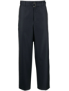 Prada Belted Tailored Trousers In Blau