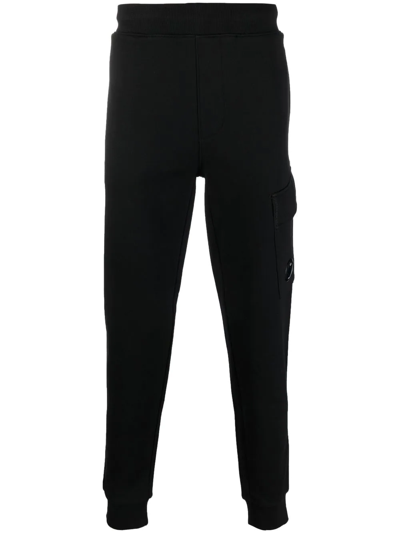 C.p. Company Logo-patch Track Trousers In Black