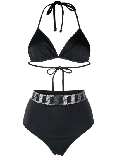 Balmain Two-piece Bikini Set In Black