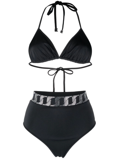 Balmain Two-piece Bikini Set In Schwarz