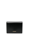 Jil Sander Tri-fold Leather Wallet In Schwarz