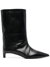 JIL SANDER POINTED-TOE LEATHER BOOTS