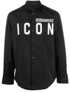 Dsquared2 Logo Printed Buttoned Shirt In Schwarz