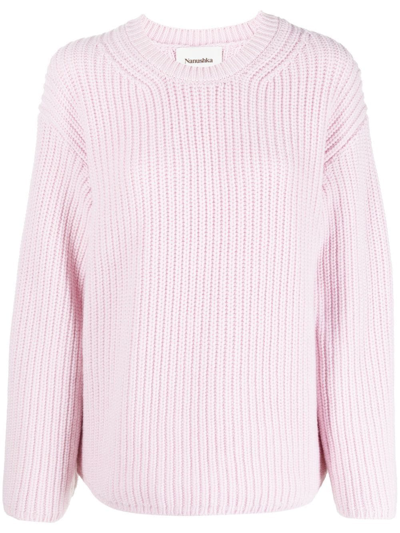 Nanushka Maura Crewneck Sweater In Rosewater