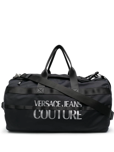 Versace Jeans Couture Black Couture Duffle Bag In Eld2 Blkwht