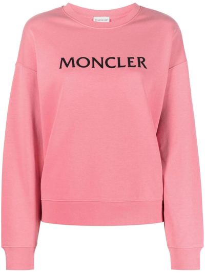 Moncler Logo Crewneck Sweatshirt In Rosa