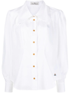 VIVIENNE WESTWOOD ORB-EMBROIDERED PUFF-SLEEVED SHIRT