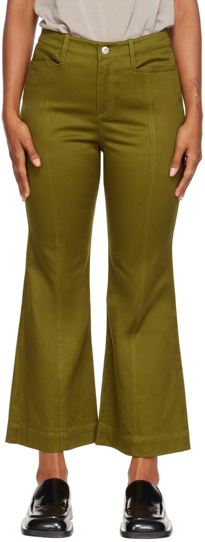 Proenza Schouler Green Cropped Trousers In 311 Olive