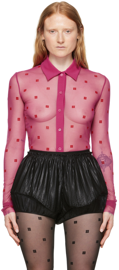 Givenchy Pink Nylon Shirt In 910 Pink/red