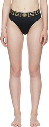 Versace Stretch Cotton Briefs With Logoed Elastic Band In A1008 Black