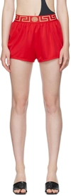Versace Red Greca Swim Shorts