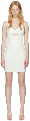 Herve Leger Textured Stretch-knit Minidress In Alabaster 902