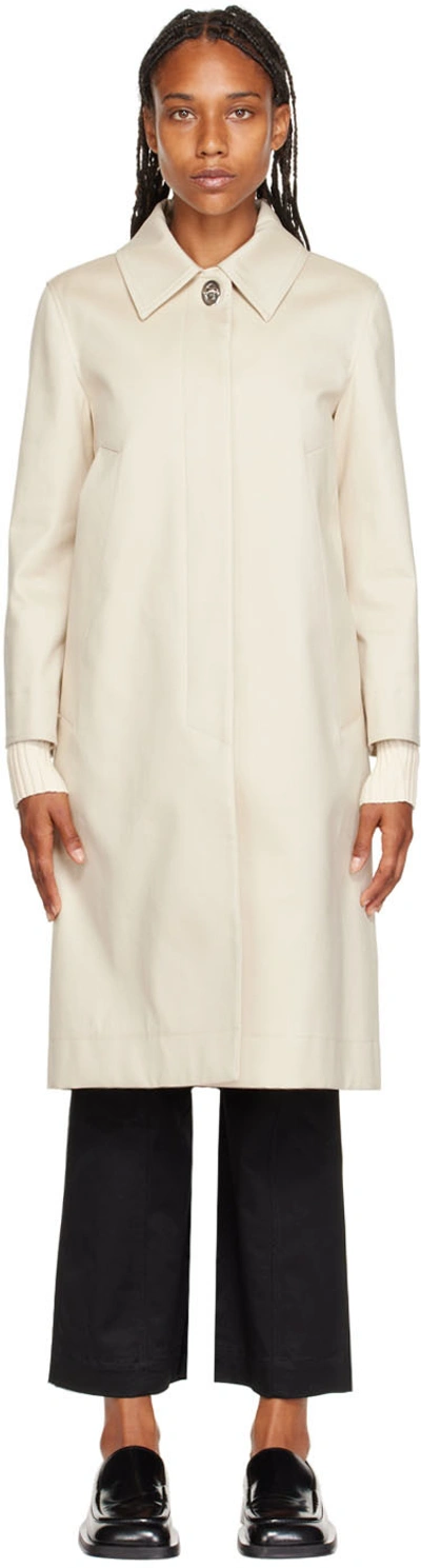 Proenza Schouler Cotton Gabardine Single-breasted Coat In Putty