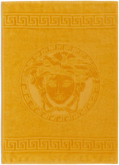 Versace Yellow Medusa Hand Towel In Z4004 Gold