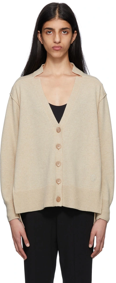 Stella Mccartney Beige Regenerated Cashmere Cardigan In New