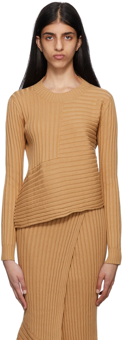 Stella Mccartney Tan Asymmetric Sweater In 9801 Light Camel