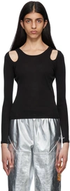 Stella Mccartney Cold-shoulder Printed Lyocell And Cotton-blend Jersey Tank In 1000 Black