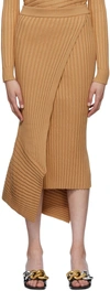 Stella Mccartney Tan Elevated Midi Skirt In 9801 Light Camel
