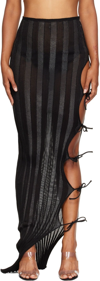 A. Roege Hove Black Katrine String Maxi Skirt