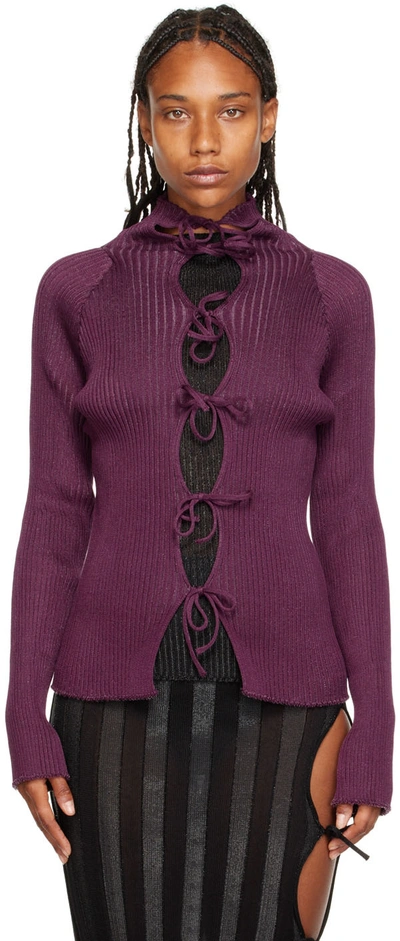 A. Roege Hove Ssense Exclusive Burgundy Emma Cardigan