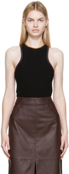 Victoria Beckham Cotton Jersey Bodysuit W/ Back Cutout In 1 Black