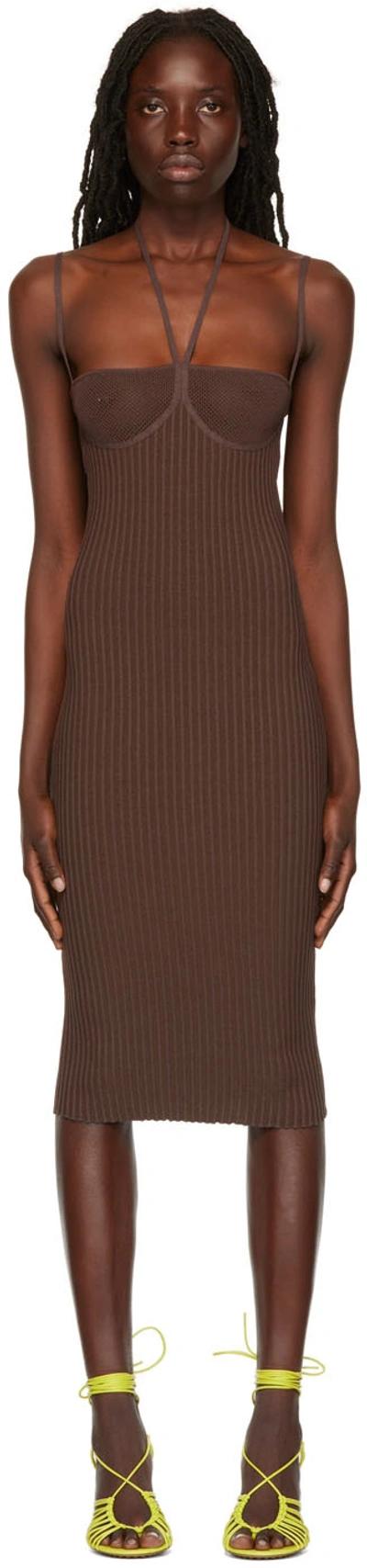 Andreädamo Andreādamo Women's  Brown Viscose Dress