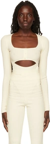 Andreädamo Andreadamo Ribbed Knit Body In 000 0474 Ivory