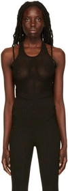 Shop Andreädamo Black Open Knit Bodysuit In 004 0473 Black