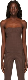 Andreädamo Brown Rib Camisole In 003 0477 Nu