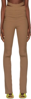 Andreädamo Tan Cut-out Trousers In 002 0476 Nu