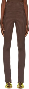Andreädamo Fishnet Knit Pants With Cut-out Belt In 003 0477 Nude