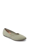 Me Too Sweetheart Almond Toe Flat In Sage Sustainable Mesh