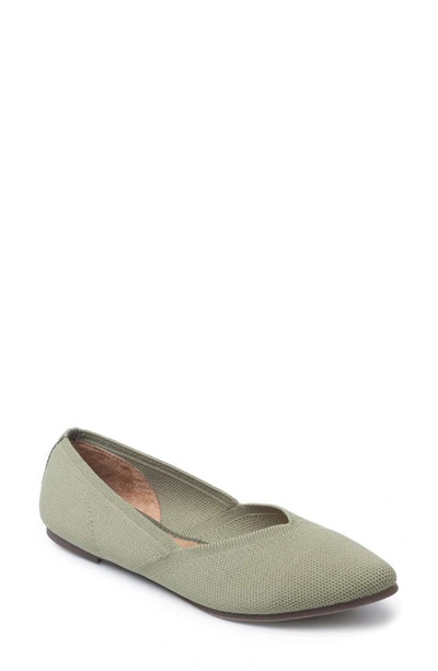 Me Too Sweetheart Almond Toe Flat In Sage Sustainable Mesh