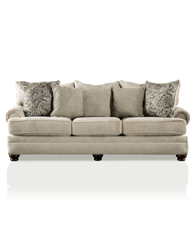 Furniture Of America Lismore Recessed Arm Sofa In Cream