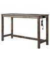 Best Master Furniture Yosef Rectangular Bar Table With 2 Usb Ports/electrical Outlet, 60"