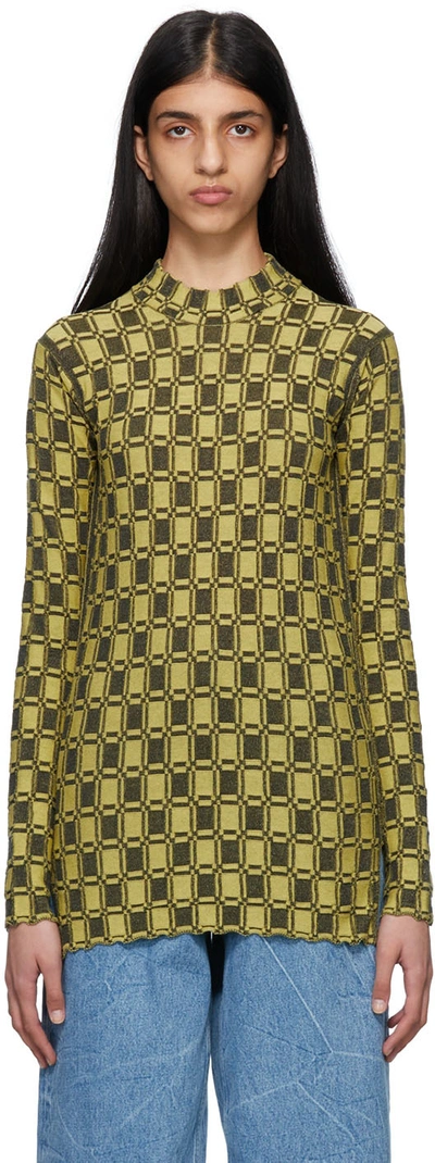 Kenzo Yellow  Paris Vichy Jumper In 40 - Golden Yellow