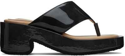 Osoi Black Tobee Platform Sandals In Glossy Black