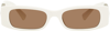 Valentino Garavani Roman Stud Rectangular-frame Sunglasses In Ivory/gradient Brown