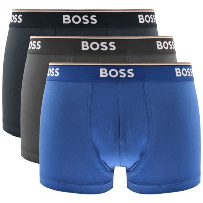 Boss Business Boss Underwear Three Pack Trunks In Blue