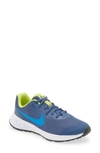 Nike Revolution 6 Big Kids' Road Running Shoes In Mystic Navy/photo Blue/atomic Green