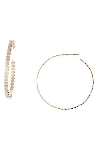 Jennifer Zeuner Drea Hoop Earrings In 14k Yellow Gold Plated Silver