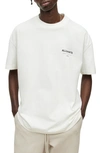 Allsaints Underground Organic Cotton Logo Graphic Tee In Ashen White/sn