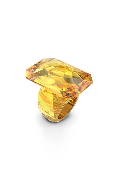 Swarovski Lucent Cocktail Ring In Light Light Topaz