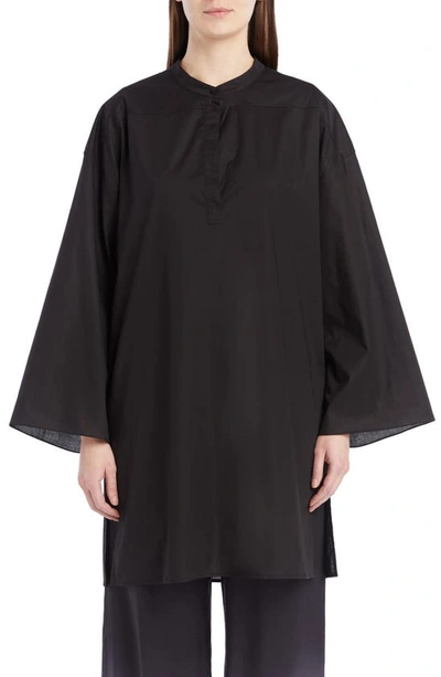 The Row Omao Oversized Collared Poplin Shirt In Black