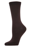 Memoi Seamless Crew Socks In Espresso